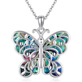 Butterfly Necklace Gifts 925 Sterling Silver Butterfly Pendant Necklace Butterfly Jewelry for Women Girls