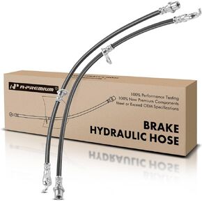 A-Premium Rear Brake Hydraulic Hoses Compatible with Select Toyota and Lexus Models - Highlander 2004-2007, RX330 2004-2006, RX400h 2006-2007, FWD Only - Replace# 9094702C61, 9094702C62(Pack of 2)