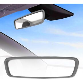 Car Rear View Mirror Protector Frame, Rearview Mirror Cover Accessories Silicone Decorations Center Console Decorate Protect for Women(Black)