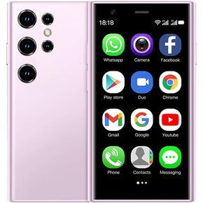 هاتف ذكي صغير، هاتف أطفال SOYES أصغر هاتف خلوي في العالم 3.0 بوصة هاتف Android صغير رباعي النواة 2G+16G 5.0MP ثنائي الشريحة عالي الوضوح هواتف صغيرة غير مقفلة هاتف محمول 3G (أسود غامق)