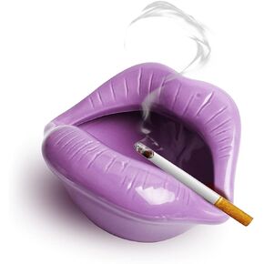 Queenbox Creative Ceramic Cigarette Ashtrays with Lips Style Fashion Home Decorations