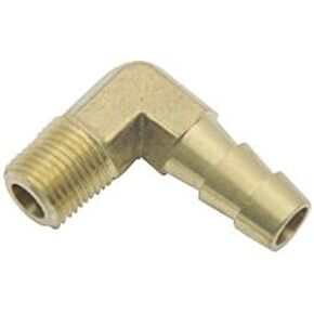 LTWFITTING 90 Degree Elbow Brass Barb Fitting 5/16 ID Hose x 1/8-Inch Male NPT Air(Pack of 5)