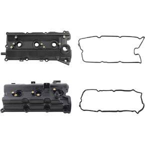 Left + Right Engine Valve Covers with Gasket Compatible with 2003-2006 Niss-an 350Z, 2003-2008 Infini-ti FX35, 2003-2007 G35, 2006-2008 M35 13264-AM600 13264-AM610