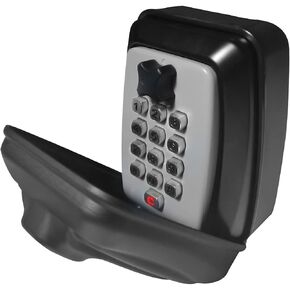 Smart Bluetooth Key Lock Box,Remote Access via App/Code,Resettable 6-Digit Combination,Large Capacity for 5 Keys,Wall-Mounted,No WiFi Needed,Black(with Shackle)