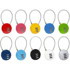 10 قطع قفل مجمع 3 أرقام، 3 أرقام قفل الصالة الرياضية مقاوم للماء قفل صغير سلك حبل حقيبة قفل بوابة الأمتعة، للسحابات، حقائب الظهر، حقائب العربة، خزائن الصالة الرياضية، السياج (10 ألوان) in Kuwait