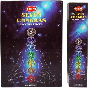 HEM 7 Chakra Incense Sticks (35 Sticks 12 Box) | Natural Fragrance For Aromatic Rooms | Air Purifier, Stress Relief & Cleansing and Meditations