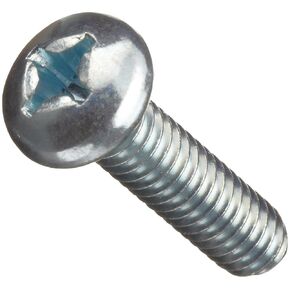 Small Parts Steel Machine Screw, Zinc Plated Finish, Pan Head, Phillips Drive, 1" Length, #10-32 Threads (Pack of 100)