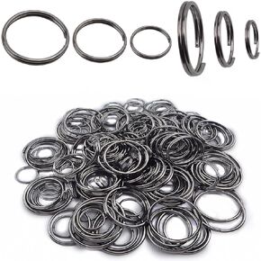200pcs Gun Black Double Jump Rings Metal Open Jump Rings Split Ring Keyring Connectors for DIY Bracelet Necklace Earring Jewelry Making Supplies, 10mm/16mm/20mm