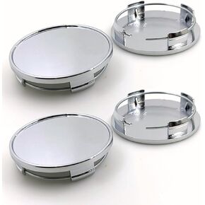 Car Wheel Center Cap Kit Outer 65mm 2.56 inches Inner 62.5mm 2.46 inches, 4PCS Snap-in Wheel Center Hub Cap Cover, Plastic Car Wheel Rim Center Caps Decor, Sliver