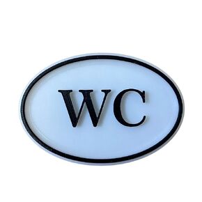 Elegant 3D Printed PLA Plastic French Style Toilet Door Plaque - Vintage Antique Style Loo Bathroom Water Closet Old Sign White & Black