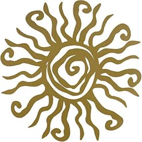 Sun Metal Wall Art Outdoor Decor - 12 Inches - Rust-Proof Wall Sculpture - Perfect for Garden, Home, Farmhouse, Patio, Bedroom - Made in the USA - Gold (12") in Saudi Arabia