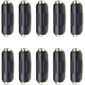 10Pcs DC Power Female to Female Jack Adapter 2.1x5.5mm Connector for CCTV Camera