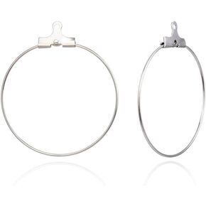 50pcs Adabele 304 Grade Surgical Stainless Steel Hypoallergenic Teardrop Beading Hoop Earring Findings for Earrings Jewelry Making SJF1