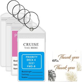 حامل بطاقات أمتعة سفينة الرحلات البحرية، 6.5 × 3.5 بوصة مع شريط فولاذي، حامل بطاقات الأمتعة للرحلات البحرية من STRUGGANT للكرنفال، NCL & Princess Cruise (4، 6.5 × 3.5 بوصة) in Kuwait