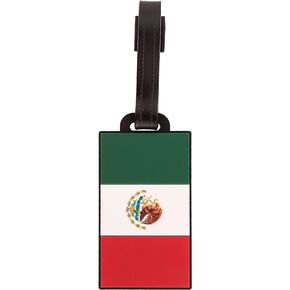Desert Cactus Country of Mexico Flag Luggage Tags Bag (PVC Luggage Tag - Design A)