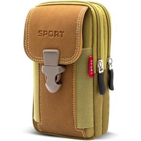 Tactical Cell Phone Holster with 2 Phone Bag Belt Pouches for Men Cell Phone Holsters for Men Black Cell Phone Holder for Belt Cell Phone Holster with Belt Loop