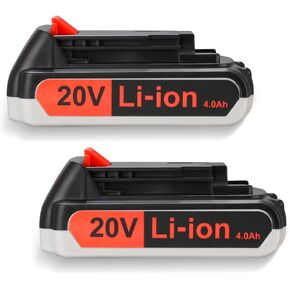 FirstPower 2 Pack 20V 4.0Ah Lithium-ion Replacement Battery for Black and Decker 20 Volt MAX Replacement Battery Compatible with LBXR20 LB20 LBX20 LBX4020 LB2X4020-OPE Cordless Power Tools
