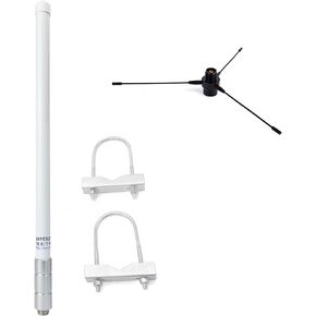 VHF Fiberglass 17" Ham Radio Base Antenna with Ground Plane Kit, 2 Meter 136-174mhz Mobile Transceiver HT Antenna SO239 Connector