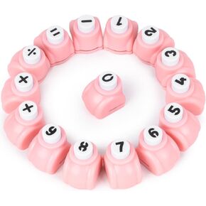 LOVEINUSA 15 قطعة مجموعة خرامة ورق حسابية، خرامة ورقية للأطفال، خرامة ثقب وردية مع رمز رياضي للأطفال في مرحلة ما قبل المدرسة تعليم الرياضيات in Kuwait