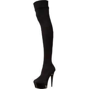 Ellie Shoes Women's 609-Ski Stiletto Stretch Lycra Thigh High Boot