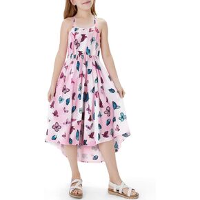 PATPAT Girl's Summer Cami Dresses Sundress Casual Floral Beach Hawaii Holiday Dresses 5-12 Years