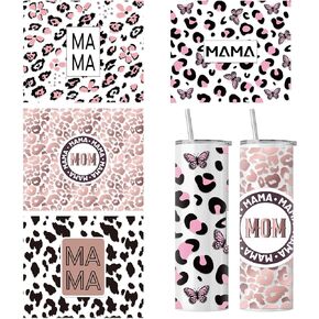 UV DTF Cup Wrap - 4 Sheets Coffee UV DTF Cup Wraps for 20 oz Tumbler, Milk Tea Uvdtf Decals, Drink Cake Ice Cream Rub on Transfer Stickers for Glass, DIY Waterproof Personalized Crafts