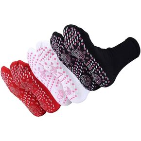 Kisangel 3 Pairs self Heating Socks Battery Heated Socks Massage Socks calcetas termicas para Mujer dc Slippers Mens Breathable Cotton Electro-Thermal Rechargeable Battery Men and Women