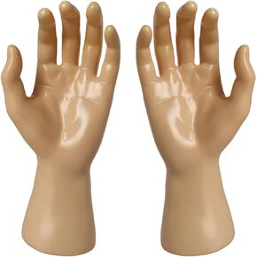 1 Pair Hand Mannequin Jewelry Display Stand Male Hand Model Bracelet Bangle Gloves Ring Display Stand Organizer Bracelet Holder - Khaki