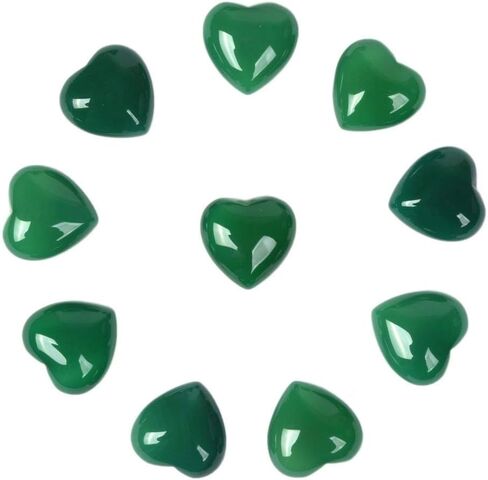 Natural Black Agate Gemstone Healing Crystal 0.8 Inch Mini Puffy Heart Pocket Stone Iron Gift Box (Pack of 10) in Saudi Arabia