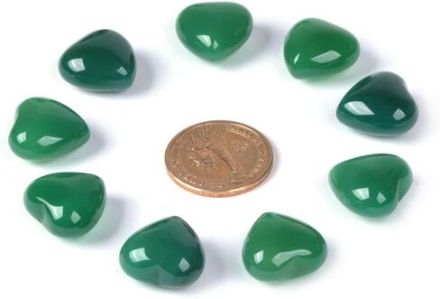 Natural Black Agate Gemstone Healing Crystal 0.8 Inch Mini Puffy Heart Pocket Stone Iron Gift Box (Pack of 10) in Saudi Arabia