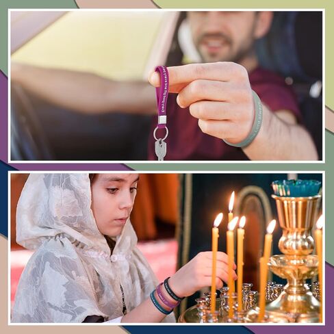 120 قطعة عيد الفصح الكتاب المقدس الآية سوار تحفيزية المسيحية المفاتيح الأساور المطاطية الدينية سلسلة مفاتيح من السيليكون in Kuwait