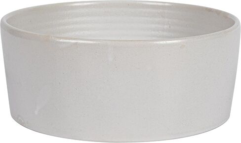 Creative Co-Op Round Debossed Stoneware Pet Bowl with Paw Print, Reactive Glaze, White (Each One Will Vary) in Saudi Arabia
