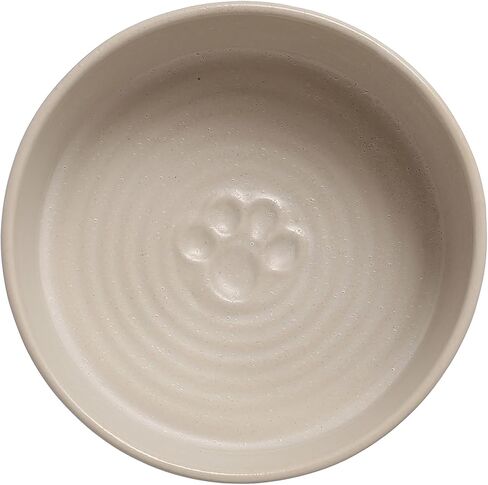 Creative Co-Op Round Debossed Stoneware Pet Bowl with Paw Print, Reactive Glaze, White (Each One Will Vary) in Saudi Arabia