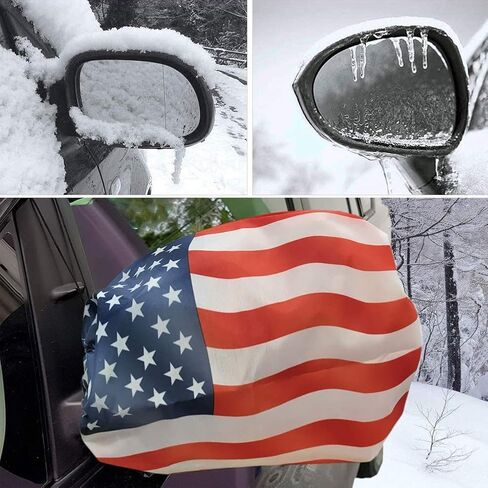 غطاء ثلجي كبير للزجاج الأمامي لفرس النهر، ظل شمس للسيارة، تصميم وطني بتصميم العلم الأمريكي للولايات المتحدة الأمريكية، غطاء الزجاج الأمامي للسيارة مع غطاء مرايا جانبية يناسب معظم السيارات وسيارات الدفع الرباعي والشاحنات والشاحنات in Kuwait