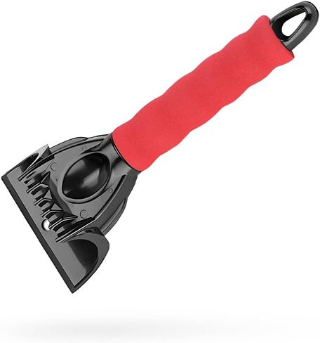 Fekey&JF Ice Scraper for Car Windshield and Window, Auto Snow Removal with Foam Handle, No Scratch Cleaning Tool Remove Frost and Snow, Car Winter Exterior Accessories for Cars, SUV, Van (Black) in Saudi Arabia