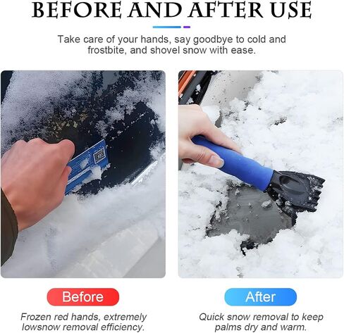 Fekey&JF Ice Scraper for Car Windshield and Window, Auto Snow Removal with Foam Handle, No Scratch Cleaning Tool Remove Frost and Snow, Car Winter Exterior Accessories for Cars, SUV, Van (Black) in Saudi Arabia