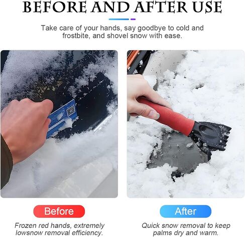 Fekey&JF Ice Scraper for Car Windshield and Window, Auto Snow Removal with Foam Handle, No Scratch Cleaning Tool Remove Frost and Snow, Car Winter Exterior Accessories for Cars, SUV, Van (Black) in Saudi Arabia