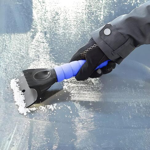 Fekey&JF Ice Scraper for Car Windshield and Window, Auto Snow Removal with Foam Handle, No Scratch Cleaning Tool Remove Frost and Snow, Car Winter Exterior Accessories for Cars, SUV, Van (Black) in Saudi Arabia