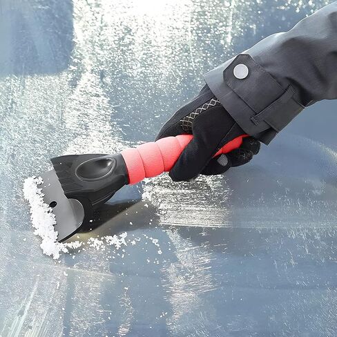 Fekey&JF Ice Scraper for Car Windshield and Window, Auto Snow Removal with Foam Handle, No Scratch Cleaning Tool Remove Frost and Snow, Car Winter Exterior Accessories for Cars, SUV, Van (Black) in Saudi Arabia