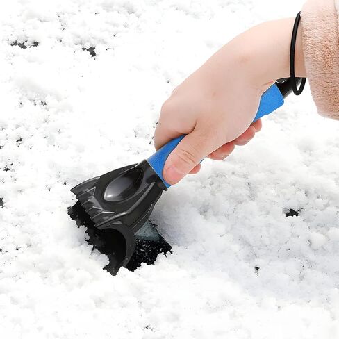 Fekey&JF Ice Scraper for Car Windshield and Window, Auto Snow Removal with Foam Handle, No Scratch Cleaning Tool Remove Frost and Snow, Car Winter Exterior Accessories for Cars, SUV, Van (Black) in Saudi Arabia
