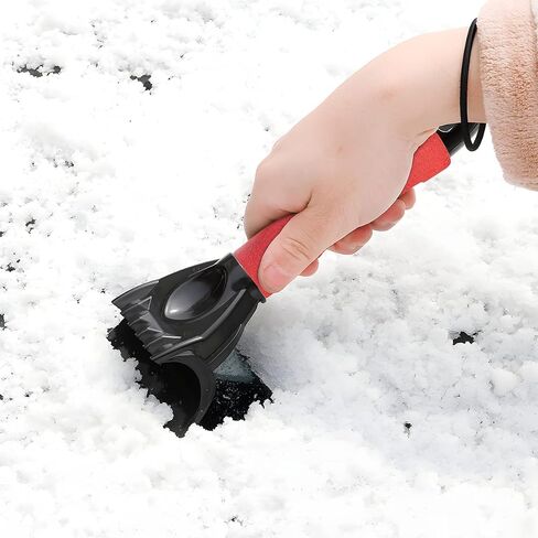 Fekey&JF Ice Scraper for Car Windshield and Window, Auto Snow Removal with Foam Handle, No Scratch Cleaning Tool Remove Frost and Snow, Car Winter Exterior Accessories for Cars, SUV, Van (Black) in Saudi Arabia