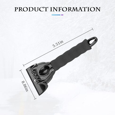 مكشطة ثلج Fekey&JF للزجاج الأمامي للسيارة والنافذة، إزالة الثلج تلقائيًا بمقبض إسفنجي، أداة تنظيف بدون خدش لإزالة الصقيع والثلج، ملحقات خارجية لشتاء السيارة للسيارات وسيارات الدفع الرباعي والشاحنة (أزرق) in Kuwait