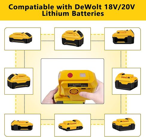 200W Power Supply Inverter for Dewalt 20V Lithium Battery, TEPULAS DC 20V to AC 120V Modifined Sine Wave Power Inverter, for Dewalt Power Station with LED Light & USB & Type C & AC Outlet in Saudi Arabia