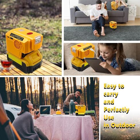 200W Power Supply Inverter for Dewalt 20V Lithium Battery, TEPULAS DC 20V to AC 120V Modifined Sine Wave Power Inverter, for Dewalt Power Station with LED Light & USB & Type C & AC Outlet in Saudi Arabia