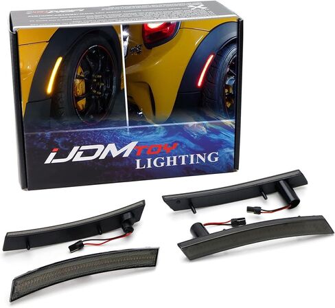 iJDMTOY Clear Lens Amber/Red Full LED Side Marker Light Kit Compatible With 2002-2008 Gen1 MINI Cooper R50 R52 R53, Powered by Total 120-SMD LED, Replace OEM Sidemarker Lamps in Saudi Arabia