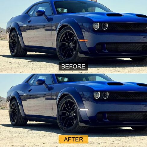 ROCCS 4PCS LED Amber & Red Side Marker Lights Compatible with Dodge Challenger 2015-2023 Front Rear Bumper Marker Light, Clear Lens in Saudi Arabia