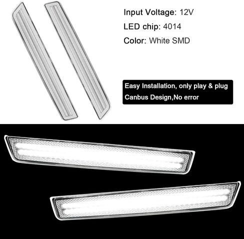 ROCCS 4PCS LED Amber & Red Side Marker Lights Compatible with Dodge Challenger 2015-2023 Front Rear Bumper Marker Light, Clear Lens in Saudi Arabia