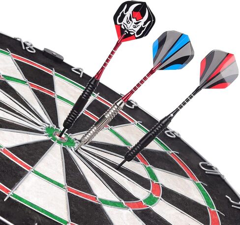 HLDarts Darts Steel Tip Set 12PCS, 25 Gram Metal Darts, Aluminum Shafts,30 Dart Flights Steel Barrels,Sharpener Tool Kit,Carrying Bag and Other Accessories in Saudi Arabia