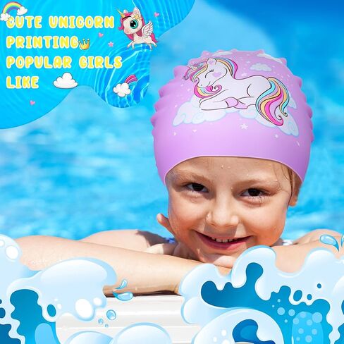 3 قطع قبعة سباحة للأطفال، قبعة سباحة من السيليكون المتين للفتيات والأولاد الصغار، قبعات سباحة مقاومة للماء لحمام السباحة، قبعات سباحة مريحة للأطفال للشعر الطويل والشعر القصير للحفاظ على الشعر جافًا in Kuwait