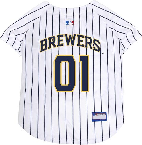 MLB Jersey for Dogs & Cats - Baseball Milwaukee Brewers Pet Jersey, Medium. in Saudi Arabia